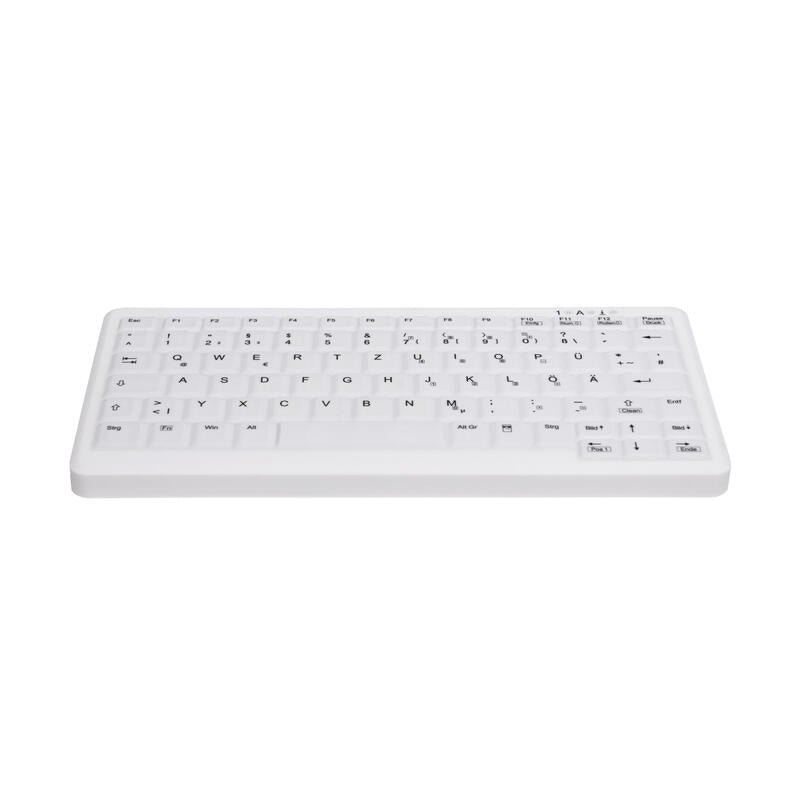 Cherry Ak-C4110 Teclado (Aleman) Higiénico Inalámbrico Desinfectable En Diseño De Cuaderno Blanco