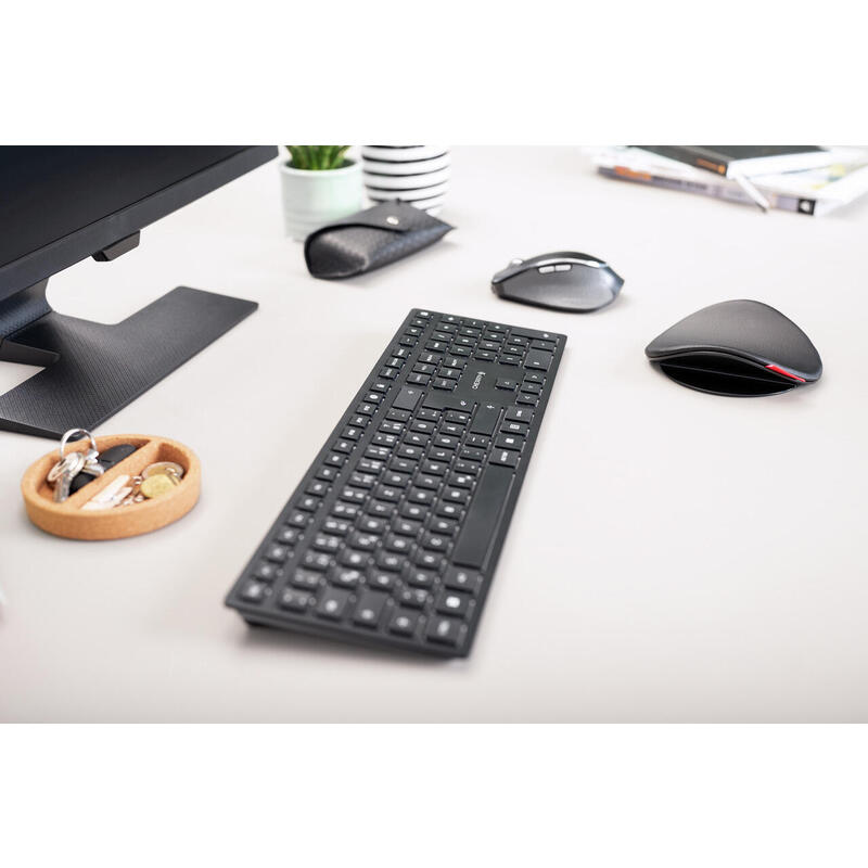 Cherry Kw 9100 Slim Teclado Universal Rf Wireless + Bluetooth Azerty Francés Negro