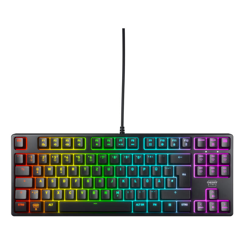 Cherry Xtrfy K4v2, Teclado Gaming Negro, Distribución De, Cherry Mx2a Red Cx-K4v2-Rgb-Tkl-R-Ger