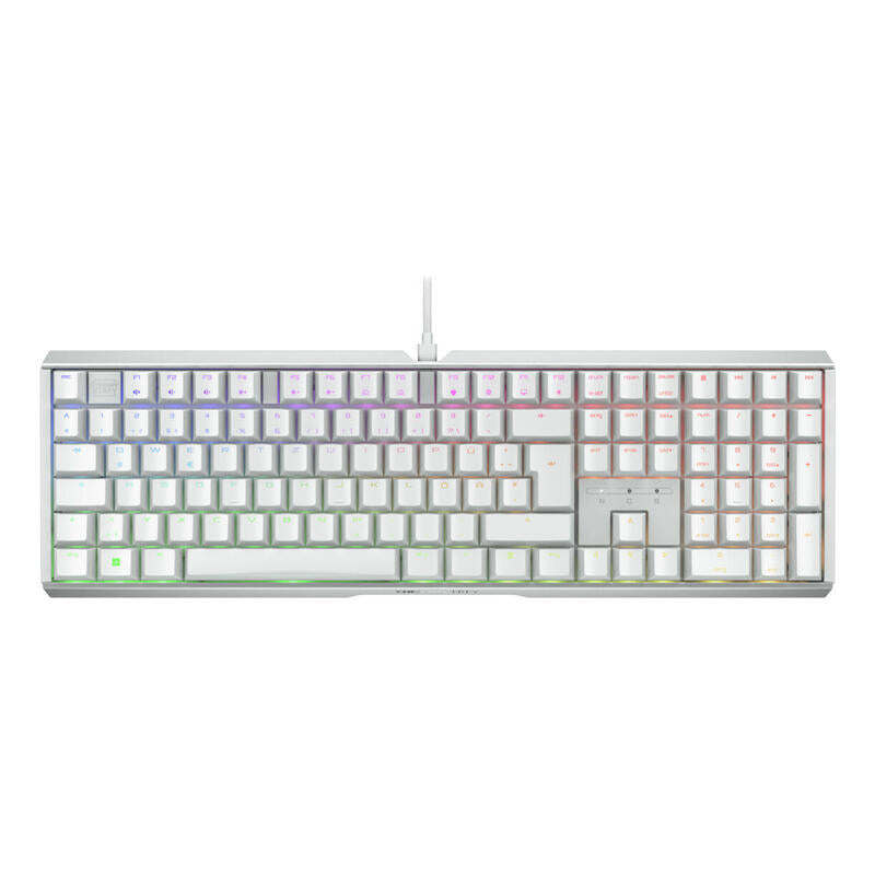 Cherry Xtrfy Mx 3.1, Teclado Gaming Blanco/Plateado, Disposición De, Cherry Mx2a Red G80-3890ljade-0