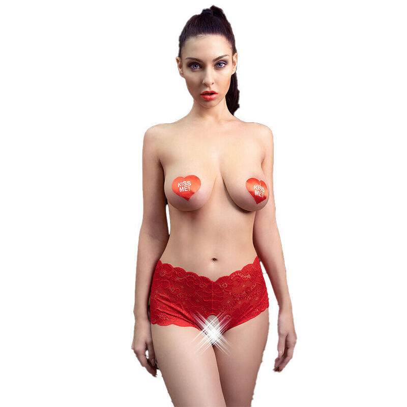 Chilirose - Cr 4641 Panties Crotchless Rojo S/M