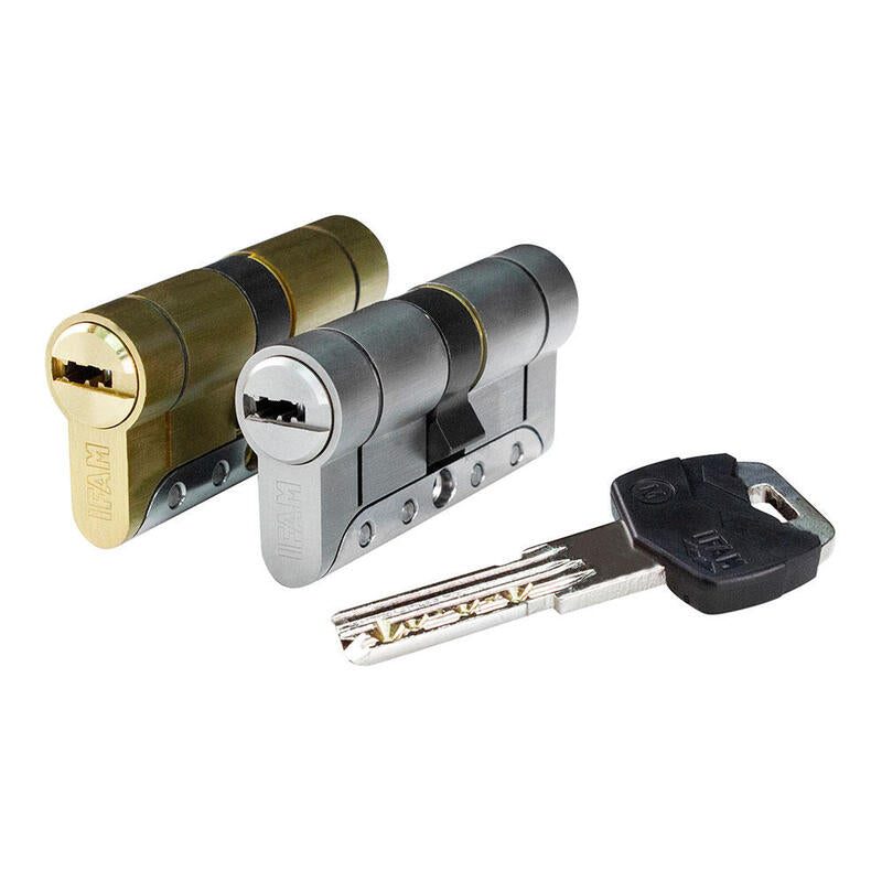 Cilindro Iridium M Irm3040n. Níquel 70mm (30+40mm) Leva Larga 15mm. Con 5 Llaves De Seguridad. Ifam