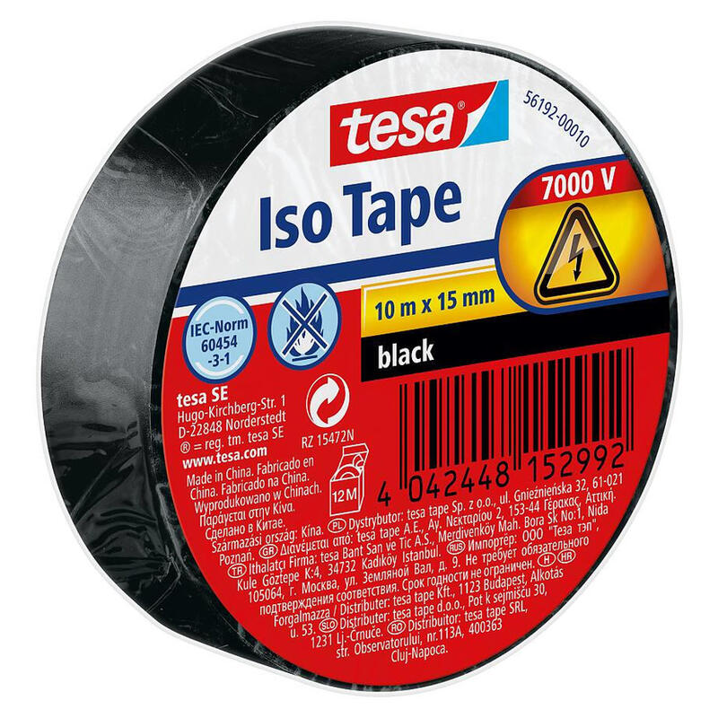 Cinta Aislante Tesa, 10m X 15mm, Negra