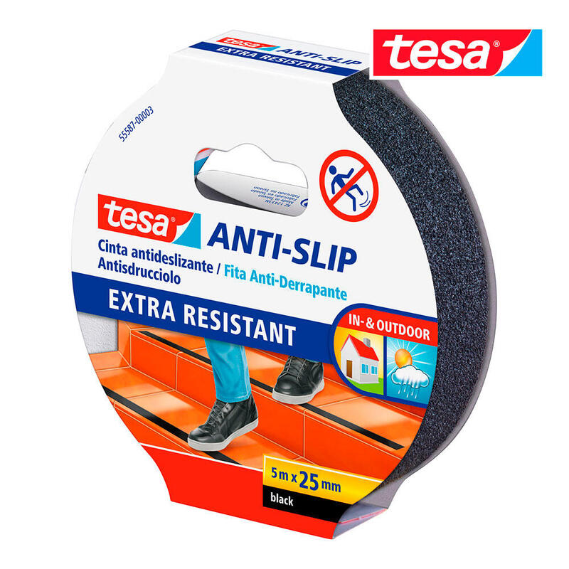 Cinta Antideslizante Negra 5m X 25mm 55587 Tesa