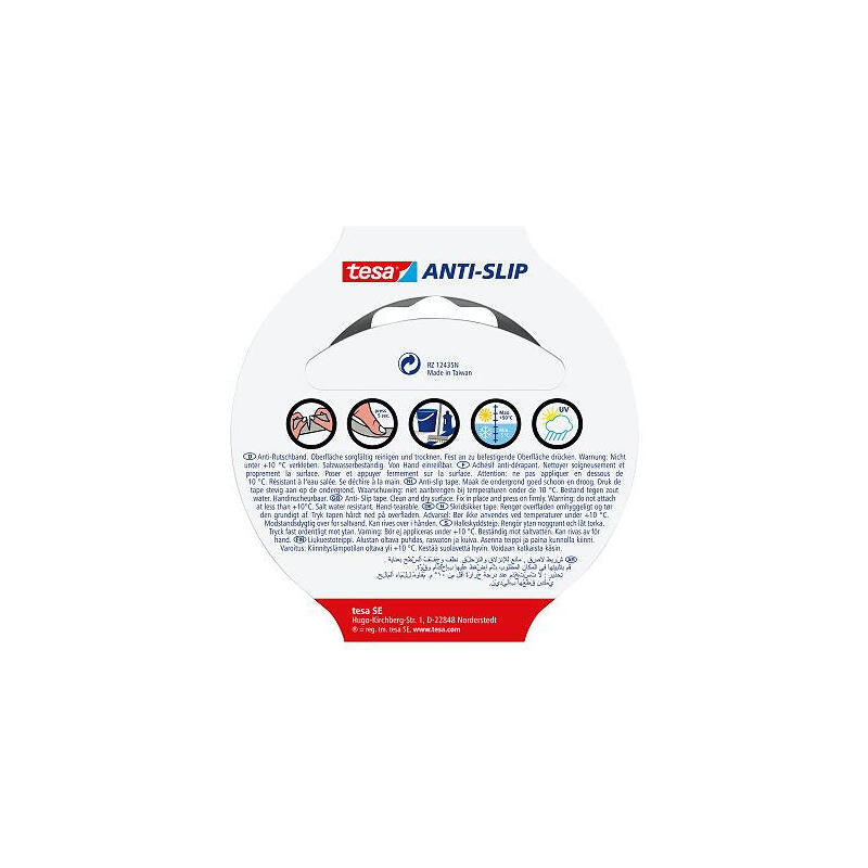 Cinta Antideslizante Tesa 5m 50mm Negra