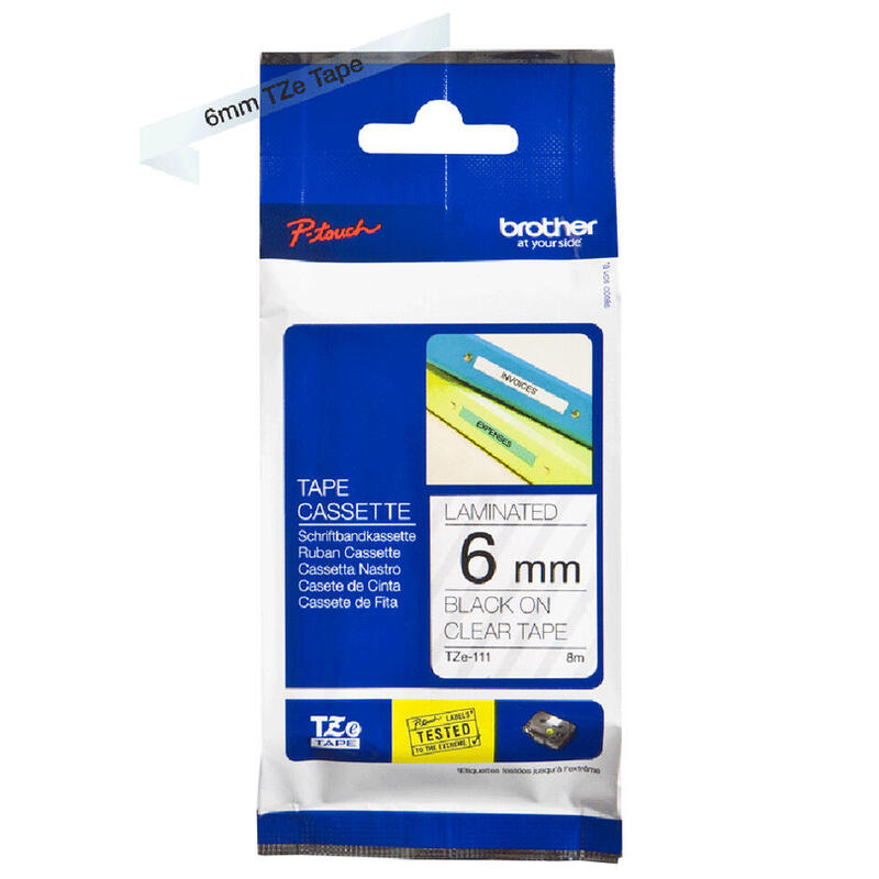 Cinta Brother Laminada Negro--Blanco Tze111