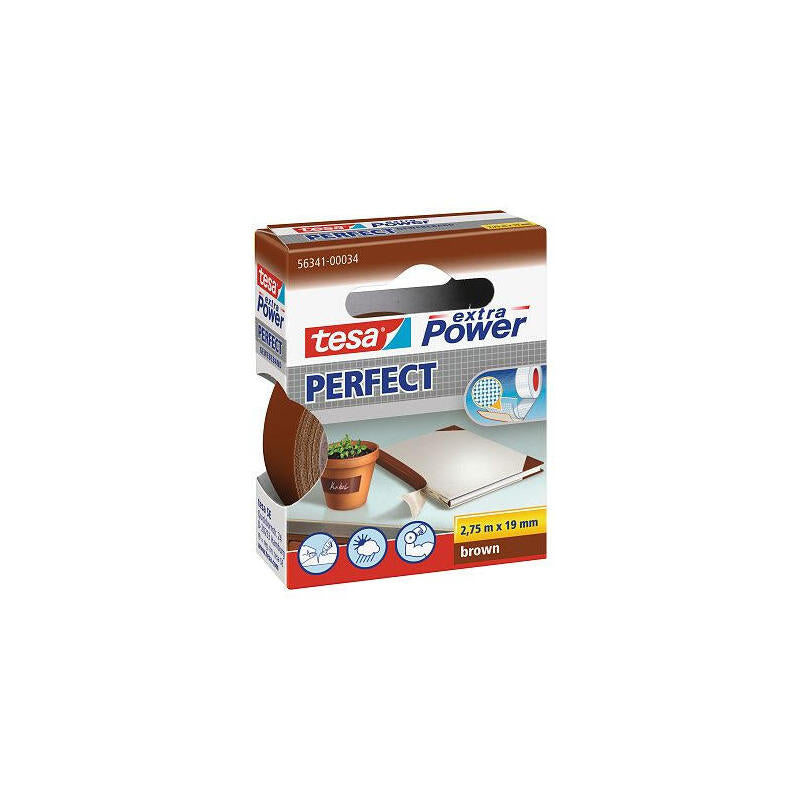 Cinta De Tela Tesa Extra Power Perfect 2,75 M 19 Mm Marrón
