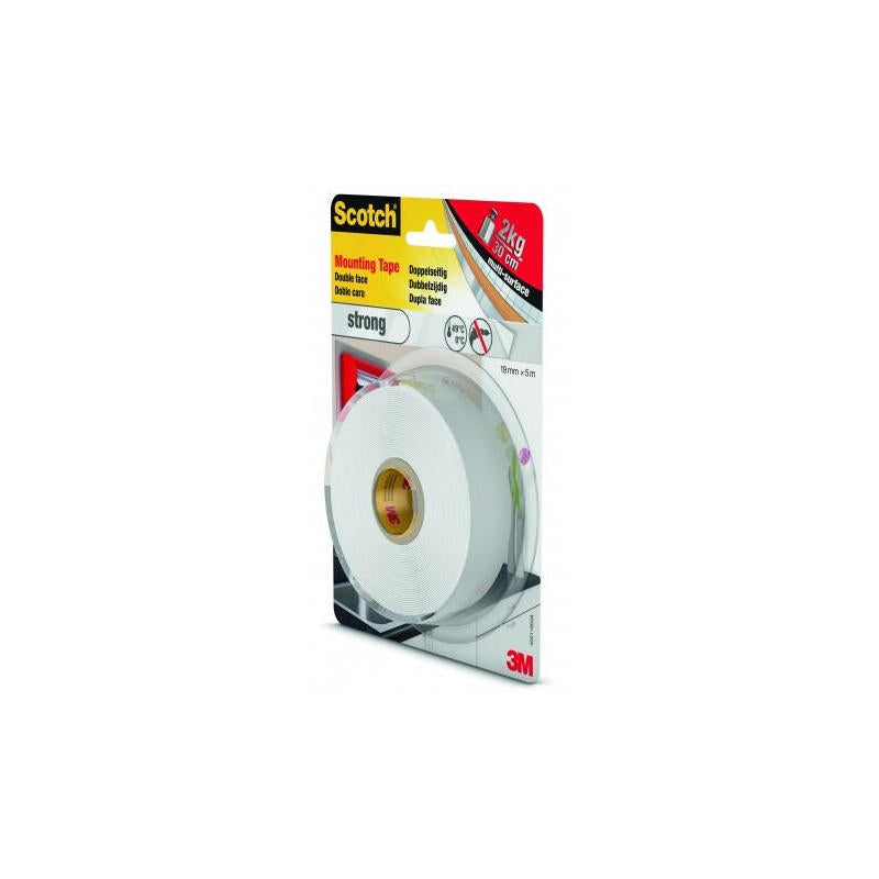Cinta Doble Cara De Montaje Para Interiores, Máx 7 Kg, 19mmx5m