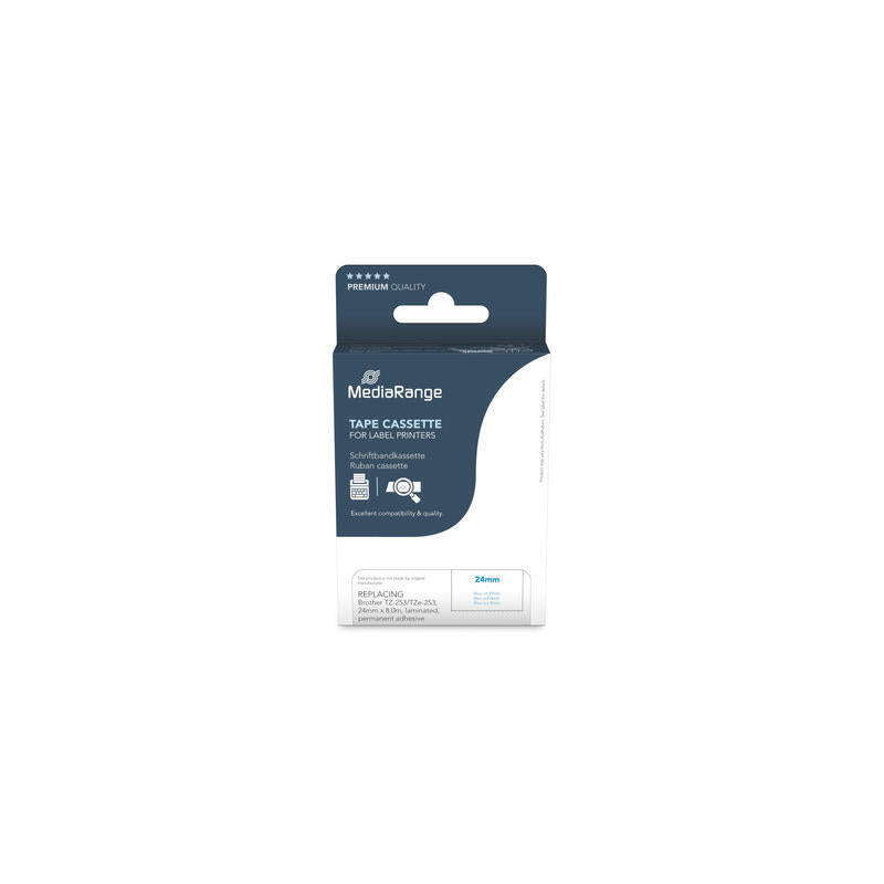 Cinta Mediarange Aprox. Brother Tz-253 Tze-253 24mm 8m Negro