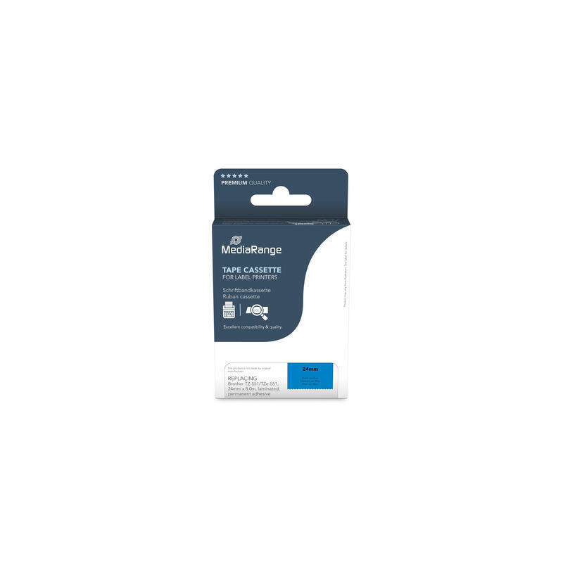 Cinta Mediarange Aprox. Brother Tz-551 Tze-551 24mm 8m Negro