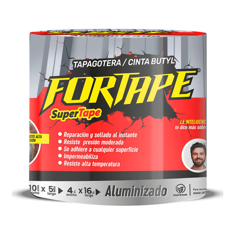 Cinta Tapa Gotera Aluminizada Butilo 100 Mm X 5 M
