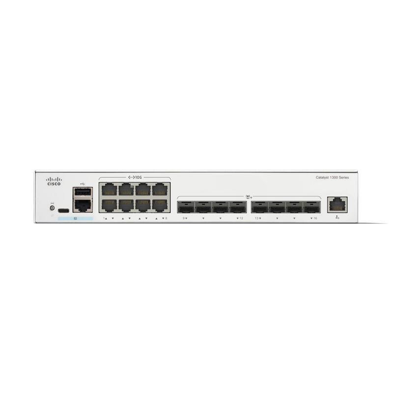 Cisco Catalyst 1300-16xts Conmutador L3 Inteligente 8 X 10gbase-T + 8 X 10 Gigabit Sfp+ Montaje En Rack