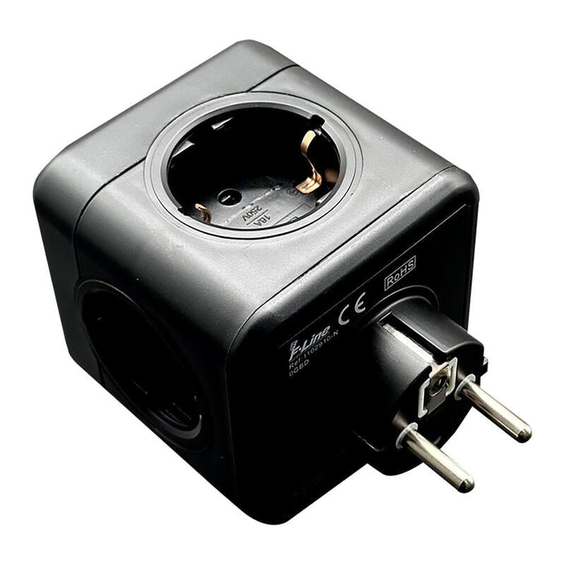 Clavija Modular 5 Tomas Schuko 2p+T 16 A 3680 W 250 V~ Negra Compatible Con Ref 40292, 40293