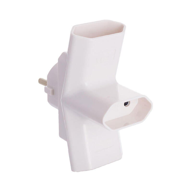 Clavija Triple Bipolar 16a 250v 4mm 3680w Blanco. Solera 15097.