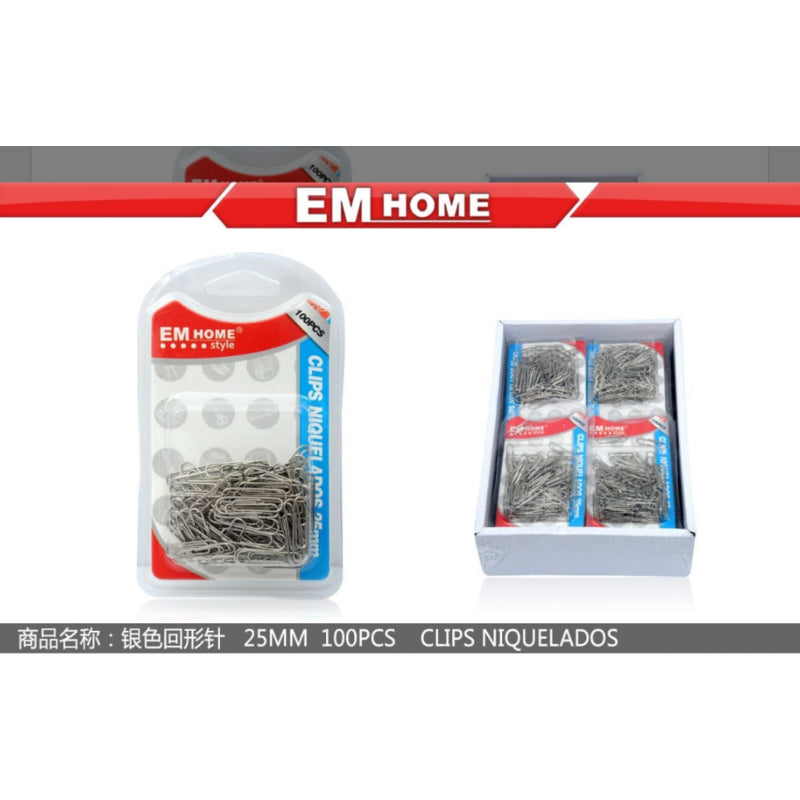 Clips Niquelados 25 Mm 100pcs