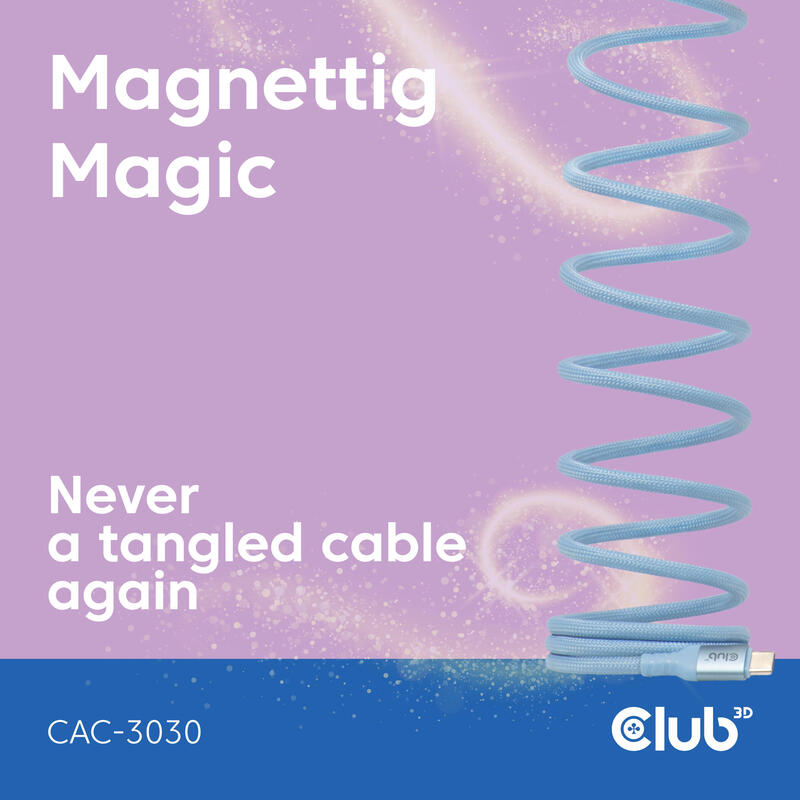 Club3d Lifemyle Usb-C Magnetisches Cable 240w 2m Azul M M