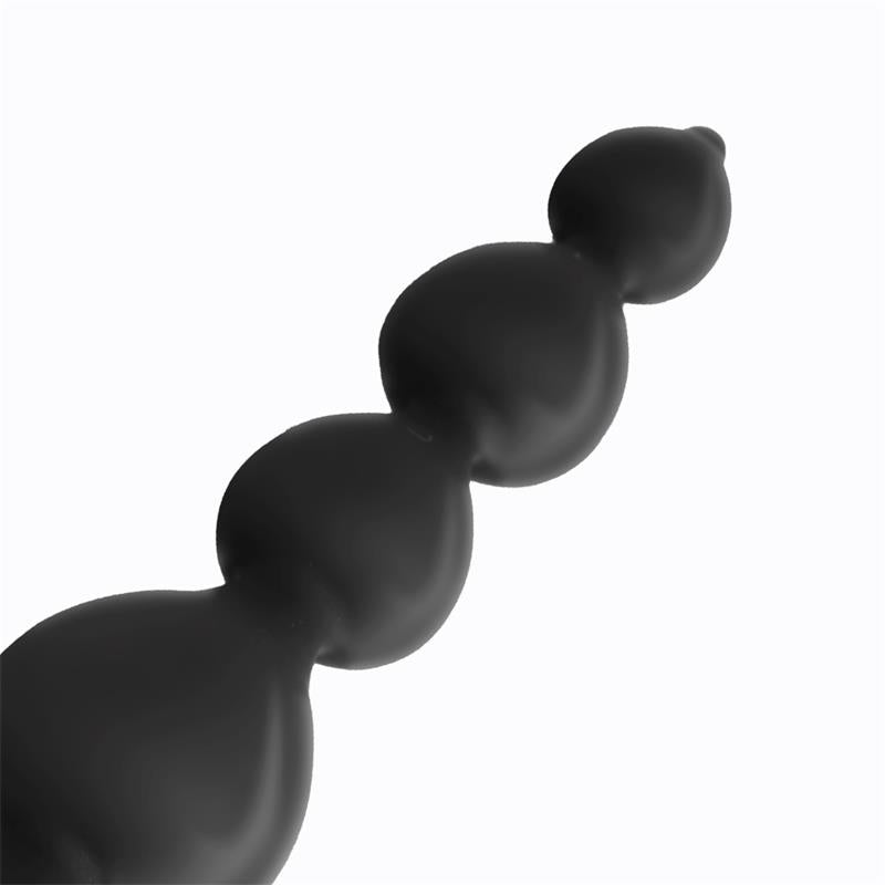 Clyde Plug Anal Con Bolas Con Aro De Fácil Extracción Silicona Negro