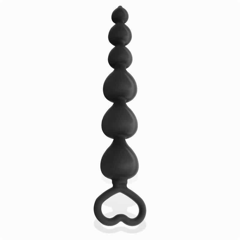 Clyde Plug Anal Con Bolas Con Aro De Fácil Extracción Silicona Negro