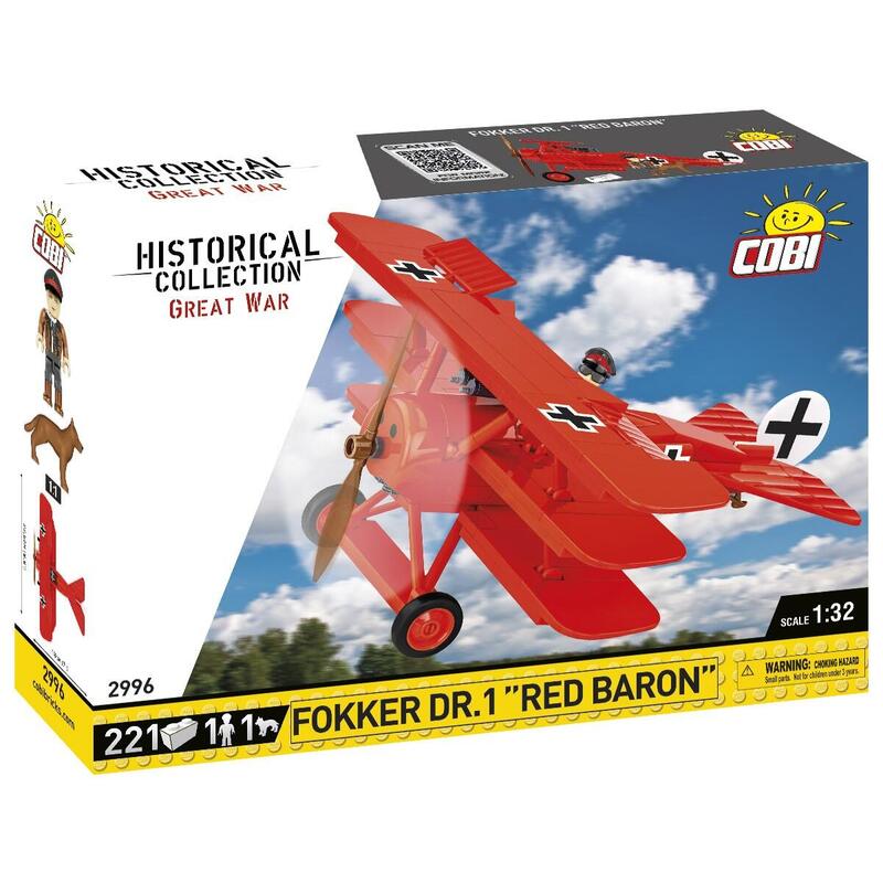 Klocki Fokker Dr.1 Czerwony Baron 221 Klocków