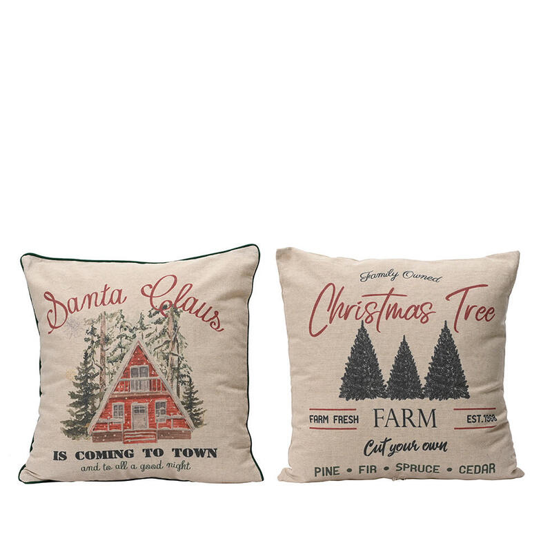 Cojin Con Estampado Navideño, 2 Modelos, 45x10x45cm. Basics