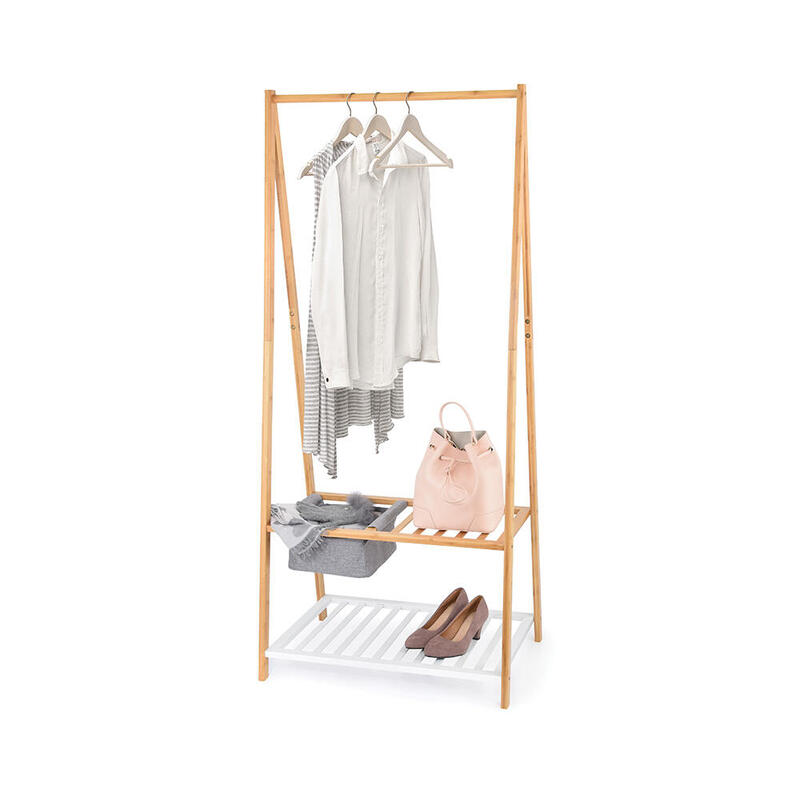 Colgador Bambu Con Repisa Para Zapatos Y Bandeja 70x45x160cm