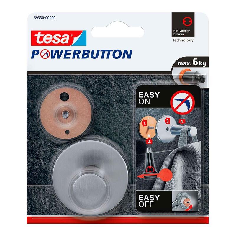 Colgador Powerbutton Classic Round, Acero Inoxidable