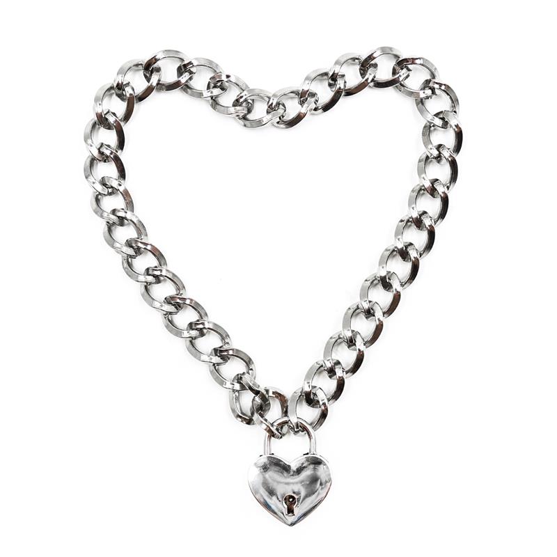 Collar Con Candado Color Plata
