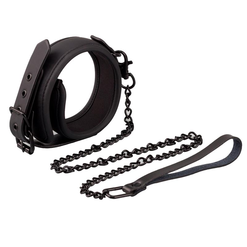 Collar Con Correa Cuero Vegano
