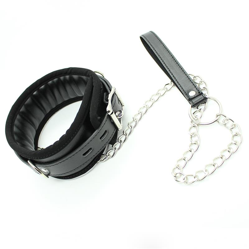 Collar Con Correa Interior Acolchado Negro