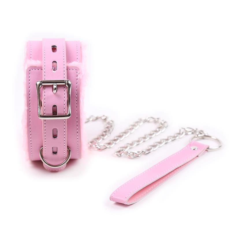 Collar Con Correa Rosa Pastel