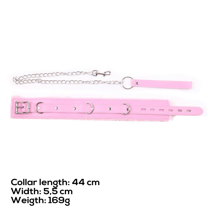 Collar Con Correa Rosa Pastel