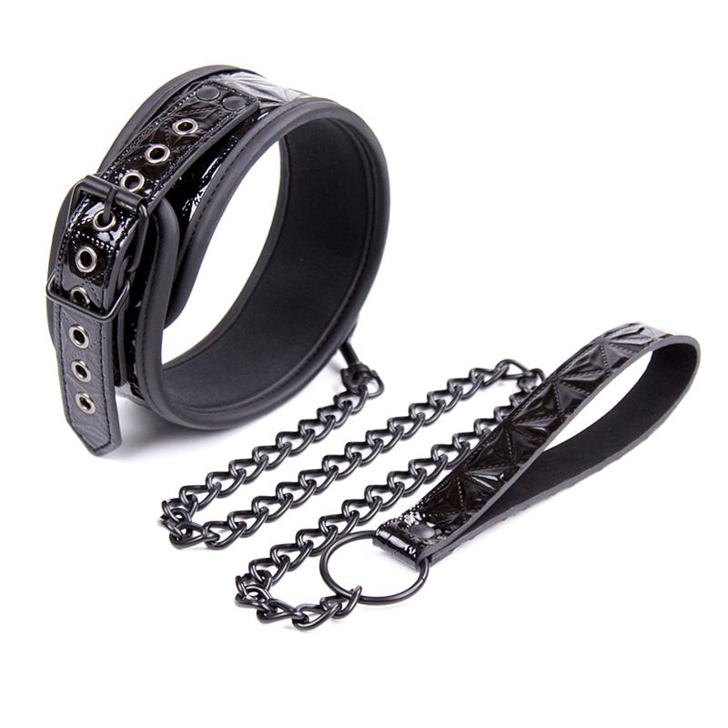 Collar Con Correa Sapphire Cuero Vegano