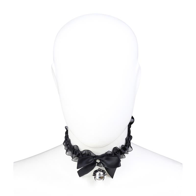 Collar Con Lazo, Cascabel Y Encaje