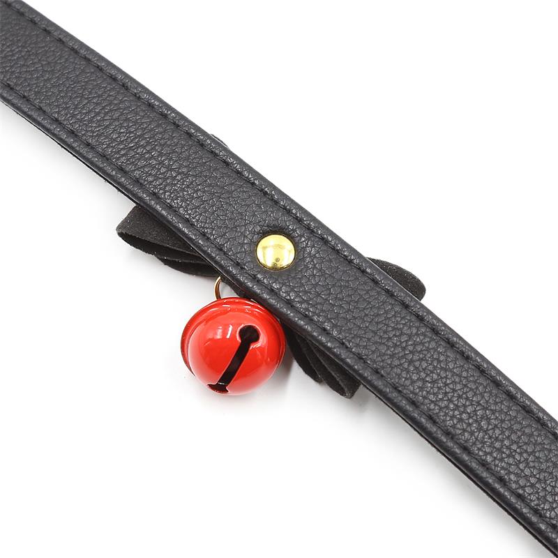 Collar Con Lazo Y Cascabel Negro