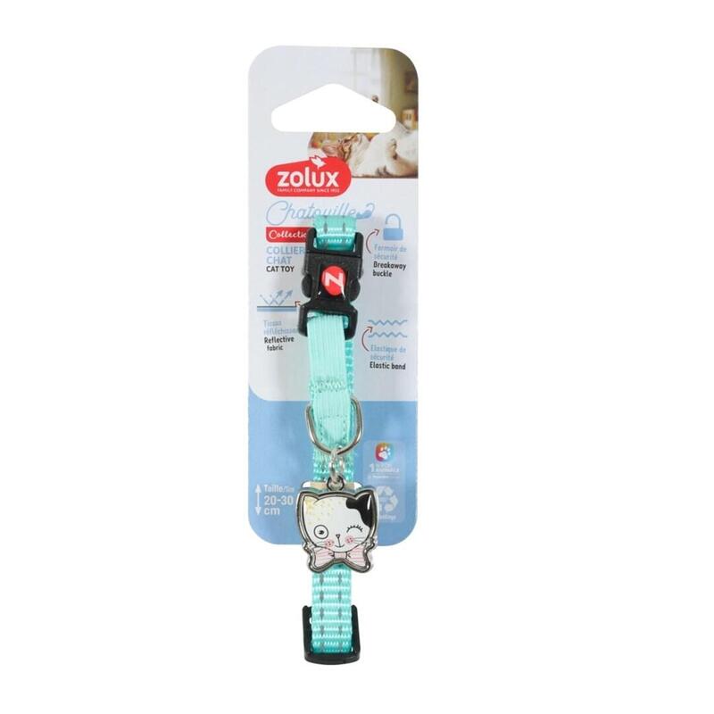 Collar Para Gato Zolux Con Colgante Gato Chatouille Azul