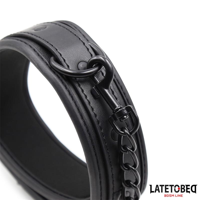 Collar Y Correa Neopreno Negro