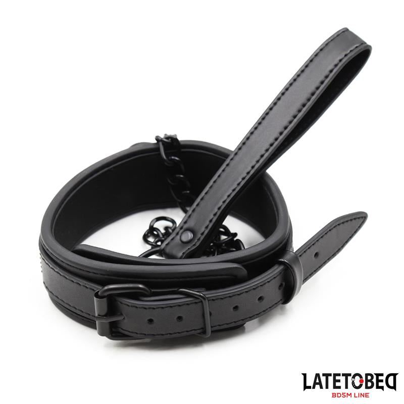 Collar Y Correa Neopreno Negro