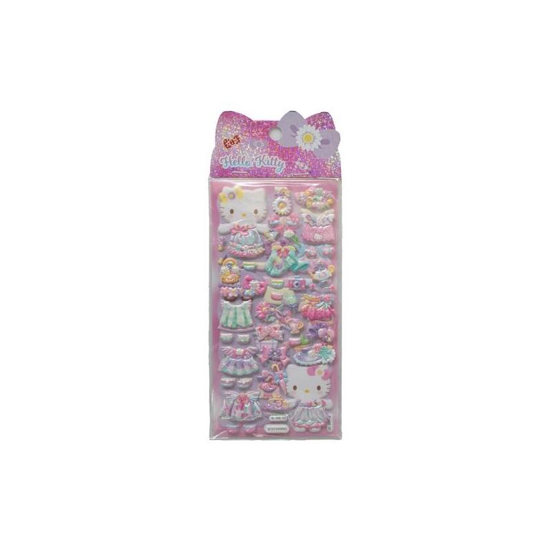 Comansi Pegatinas En Relieve Hello Kitty 10 X 25 Cmâ - 4 Modelos Surtidos - Efecto 3d - Estilo Kawaii