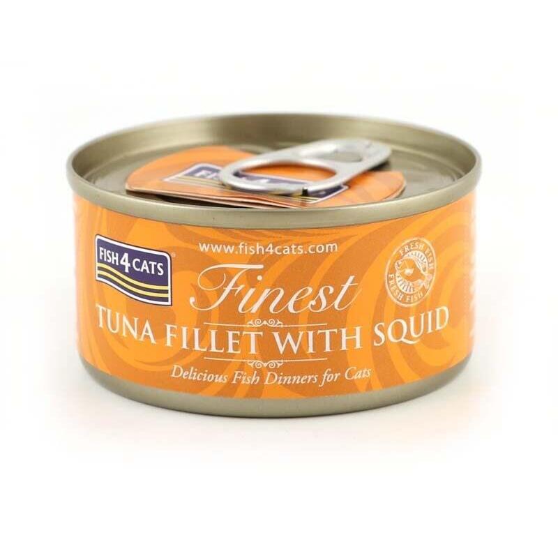 Comida Húmeda Para Gatos Fish4cats Tuna Fillet With Squid  70g