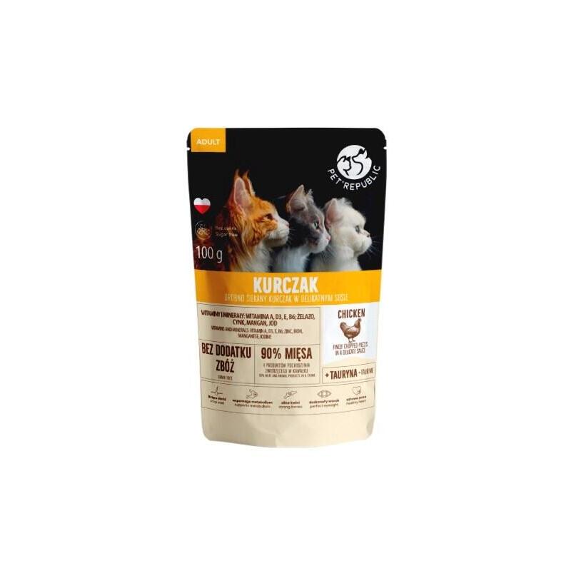 Comida Húmeda Para Gatos  Pet Republic Adult Pollo Finamente Picado  100 G