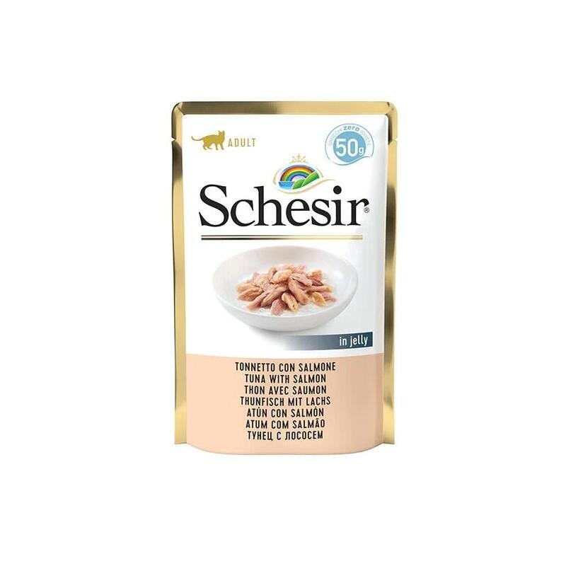 Comida Húmeda Para Gatos Schesir In Jelly Tuna With Salmon  50 G