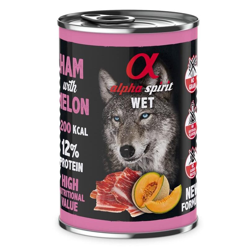 Comida Húmeda Para Perros Alpha Spirit Wet Jamón Con Melón  400 G
