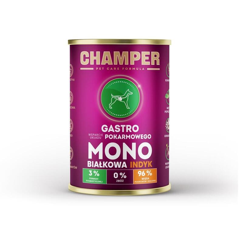 Comida Húmeda Para Perros Champer Gastro Monoprotein Turkey  400g