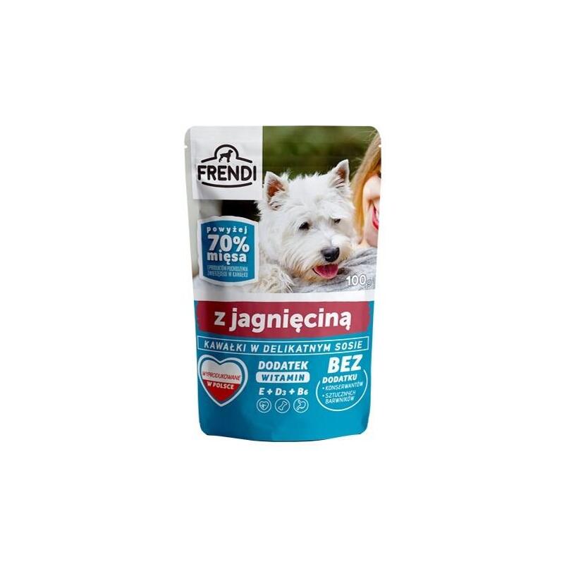 Comida Húmeda Para Perros Frendi Trozos En Una Delicada Salsa Con Cordero  100 G