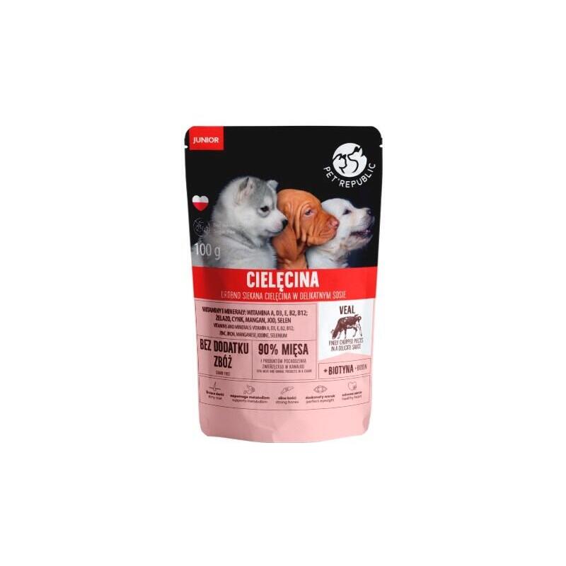 Comida Húmeda Para Perros Pet Republic Junior Ternera Finamente Picada  100 G