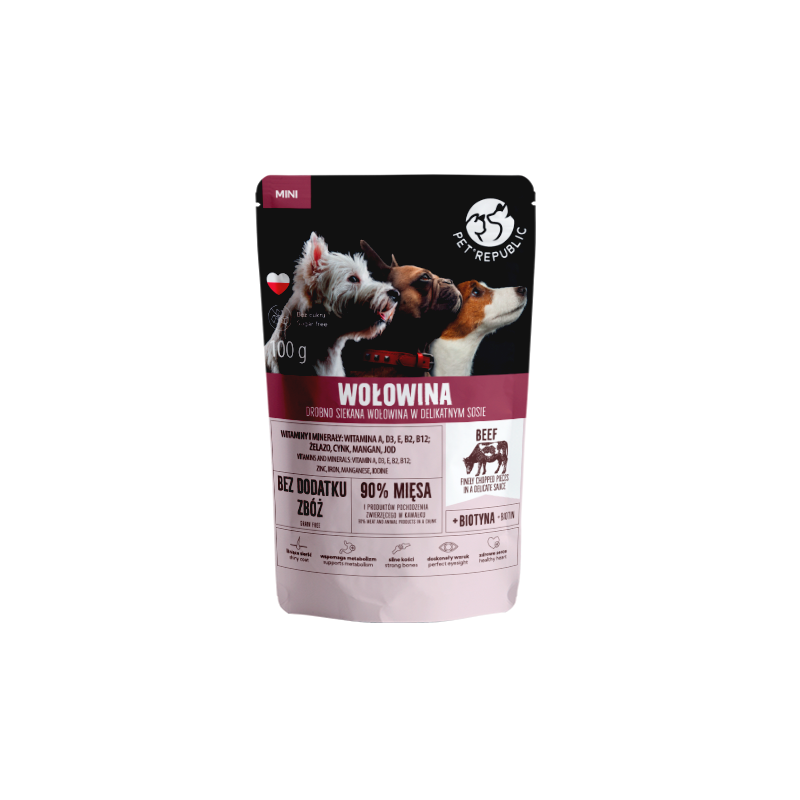 Comida Húmeda Para Perros Pet Republic Mini Carne De Res Finamente Picada  100 G