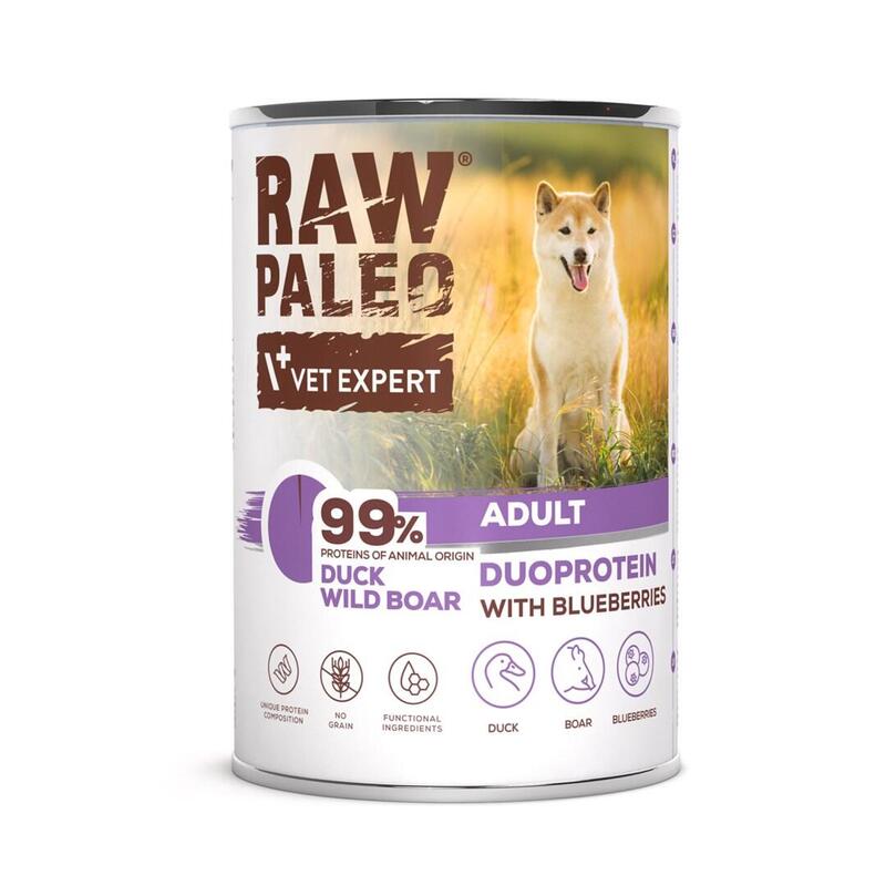 Comida Húmeda Para Perros Raw Paleo Duoprotein Duck & Boar Adult  400g