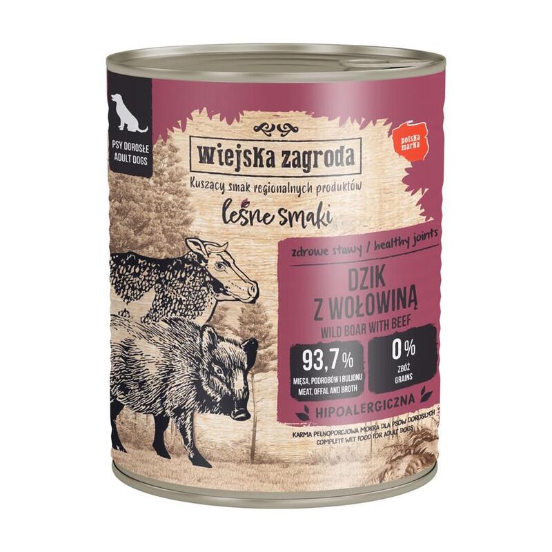 Comida Húmeda Para Perros Wiejska Zagroda Forest Flavors Jabalí Con Ternera 800g
