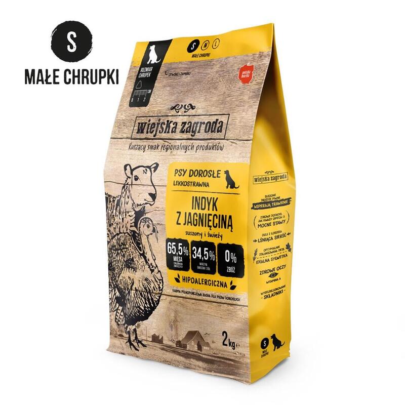 Comida Seca Para Perros Wiejska Zagroda Pavo Con Cordero Crujiente S  2kg