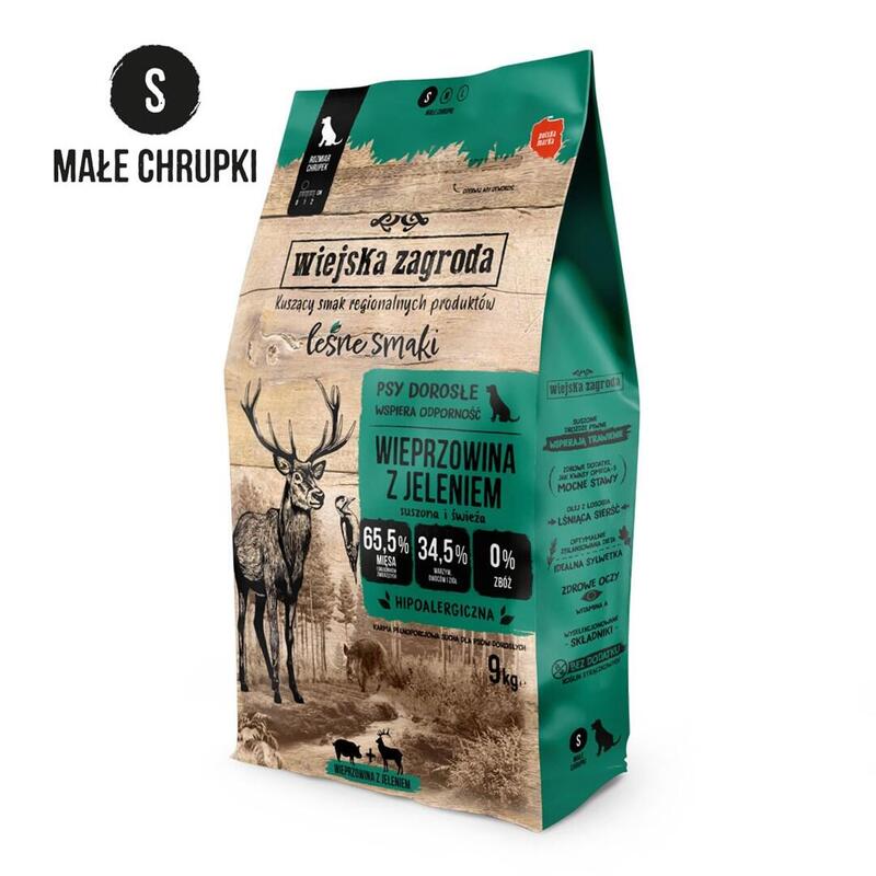 Comida Seca Para Perros Wiejska Zagroda Sabores Del Bosque Cerdo Con Venado Crujiente S  9kg